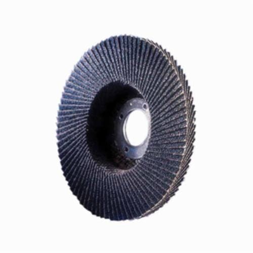 Norton® Charger™ 66261121288 R822 Arbor Thread Standard Density Versatile Coated Abrasive Flap Disc, 4-1/2 in Dia, P60 Grit, Coarse Grade, Zirconia Alumina Abrasive, Type 29 Conical Disc